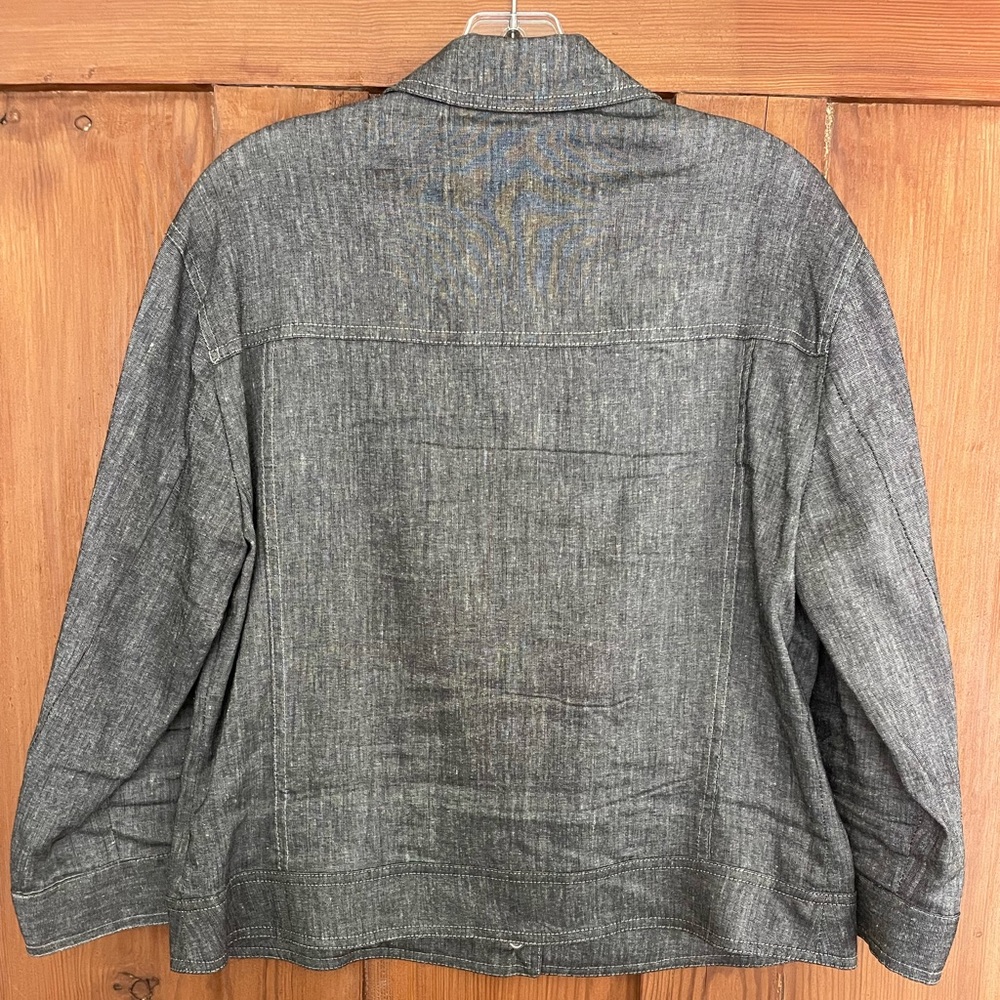 Oltre Italy Black Linen Blend Lightweight Jacket 10 - Picture 4 of 5